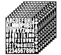 10 Fogli Adesivi con Numeri dell'Alfabeto, Adesivi con Iniziali in Vinile Lettere e Numeri Lettere Adesive Maiuscole e Minuscole per Cassetta Postale Arte Segni Porte Decorazioni (Bianco)