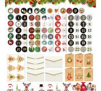 10 Fogli Adesivi Natalizi per Calendario Avvento,24 Giorni Adesivi Numerici Conto Rovescia Natale, Adesivo Calendario dell Avvento per Regali Fai da Te, 1-24 Glitterati Sticker Numeri Regalo Bambini