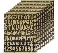 10 Fogli Adesivi Numeri e Lettere Autoadesivi Oro, Set Riflettente | Superficie a Specchio Autoadesiva, Removibile senza Residui, Facile da Usare, Non Si Deforma, Dieci Fogli