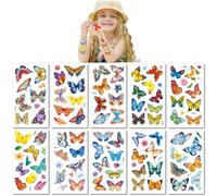 10 Fogli Adesivi Per Tatuaggi Temporanei A Forma Di Farfalla Simpatici E Divertenti Ideali Per Bambini Che Desiderano Trasferirli Ad Acqua