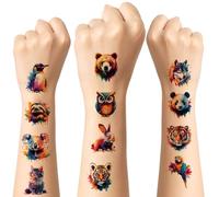10 Fogli Animali Tatuaggi Temporanei per Bambini, Acquerelli Colorati Simpatici Animali Adesivi Tatuaggi Temporanei, Articoli per Feste Compleanno, Carnevale, Premi in Classe per Ragazzi e Ragazze