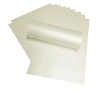 10 fogli con effetto perlato su entrambi i lati, luccicanti, formato A4, color avorio, carta da 290 g/m²