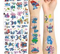 10 fogli/confezione Tatuaggi temporanei impermeabili di Lilo & Stitch di Disney, adesivi kawaii per il corpo, decorazione per feste di compleanno, per cosplay e uso quotidiano 1Set-SDZ,1Set-SDZA,2SetP