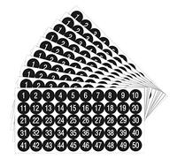 10 Fogli da 1 a 50 Adesivi Numerici Autoadesivi Impermeabili con Numeri Consecutivi in Vinile per Classificazione d'Inventario Etichette per Interni ed Esterni (Nero, 1 Pollice)