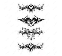 10 fogli di adesivi for tatuaggi, totem neri, temporanei, impermeabili, finti, for collo, mano, braccio, body art, for uomini e donne(2)