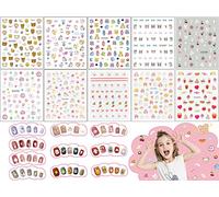 10 Fogli di adesivi per unghie per bambini, adesivi per unghie autoadesivi Cartoon Princess Nail Art Decals DIY Nail Stickers Nail Art Decorazione per donne ragazze adulti bambini