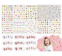 10 Fogli di adesivi per unghie per bambini, adesivi per unghie autoadesivi Cartoon Princess Nail Art Decals DIY Nail Stickers Nail Art Decorazione per donne ragazze adulti bambini