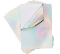 10 fogli di carta olografica in vinile A4 in vinile autoadesivi stampabile olografico vinile carta adesiva asciugatura rapida impermeabile per stampanti Stampanti a getto d'inchiostro