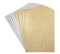 10 fogli di gomma espansa glitterati | Fogli in schiuma EVA | Carta Crepla con glitter | Autoadesivi | Formato DIN A4 | Per lavori di bricolage (oro & argento)