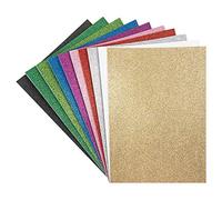 10 fogli di gomma espansa glitterati | Fogli in schiuma EVA | Carta Crepla con glitter | Autoadesivi | Formato DIN A4 | Per lavori di bricolage (diversi colori assortiti)