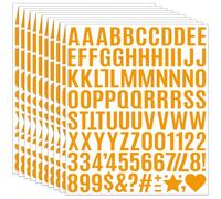 10 fogli di lettere adesive, 980 lettere autoadesive, resistenti alle intemperie, autoadesivi, per bottiglie d'acqua, cassetta postale, cartelli, scrapbooking, arte decorativa (arancione)
