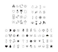 10 Fogli di Tatuaggi temporanei, Adesivi per Tatuaggi temporanei Finti, Adesivi per Tatuaggi Finti per Il Corpo di Uomini e Donne, Tatuaggi trasferibili per Adulti e Ragazzi, Vari Disegni semplici