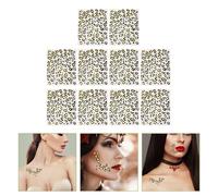10 fogli facciale tatuaggi temporanei adesivi leopardo adesivi per donne