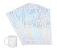 10 Fogli Lettere Adesive in Vinile, Personalizzate, Impermeabili | Foglio A4, Dieci Pezzi per Confezione, Finitura Riflettente, Adatte a Superfici in Plastica e Custodie