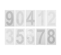 10 Fogli Numeri Adesivi Riflettenti Argento, Autoadesivi