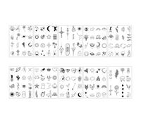 10 Fogli Tatuaggi Temporanei, Tatuaggi Semipermanenti, Tattoo Temporanei, Tatuaggi Finti Piccoli Nero, Tattoos Trasferelli Adulti Uomo, per Dita Mano Donna Uomo