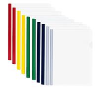 10 Fogli Trasparente A4 Copertine per Rilegatura con Barra Scorrevole, A4 Rapporto Copertina, Plastica Rapporto Copertina per Casa Scuola Ufficio Documenti Classificazione (5 Colori)