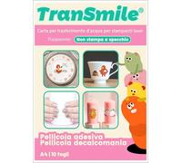 10 Fogli Trasparenti A4 perstampa laser， per la creazione di Decalcomanie ad Acqua Fai-da-Te per Candele, Nail Art, Tazze (IT-TM-8-10)