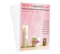 10 Fogli Trasparenti A4 perstampante laser, per la creazione di Decalcomanie ad Acqua Fai-da-Te per Candele, Nail Art, Tazze (IT-WT-8-10)