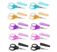 10 forbici multiuso piccole, in acciaio inox, affilate, mini forbici con copertura protettiva, piccole per ricamo, taglio della carta, cucito, lavoro a maglia, artigianato