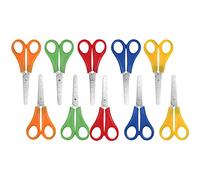 10 Forbici Per Bambini 13 Cm, 5 Colori, Con Scala Per Scuola