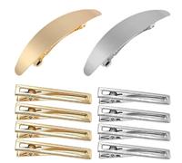 10 Forcine Per Capelli Semplici Con Una Parola Forcine Per Capelli Piatte In Metallo Mini Copricapo Da Donna In Stile Retrò Francese (Oro, Argento)