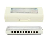 10 fori G Major Blues Harmonica Armonica a bocca in resina ABS in acciaio inossidabile per studenti principianti adulti(bianca)