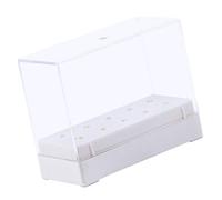 10 Fori Nail Drill Bit Holder Stand Organizer Caso Display Box Bianco