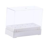 10 Fori Nail Drill Bit Holder Stand Organizer Caso Display Box Bianco