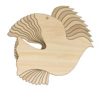 10 forme semplici in legno a forma di colomba volante, 3 mm, in compensato Peace an Love Bird (10 x 12,5 cm, foro superiore centrale)