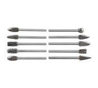 10 frese con gambo da 3 mm per utensili rotanti, rettifica e routing, compatibile con utensili rotanti elettrici, ideali per metallo, A (C)