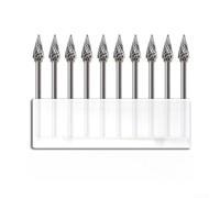 10 frese in carburo da 3 x 6 mm, punte rotanti per smerigliatrice a doppio taglio per metallo, legno, gioielli, ingegneria dei modelli, sbavatura, rettifica e fusione (i)