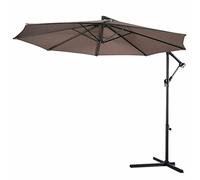 10' Ft Hanging Umbrella Patio Sun Shade Offset Outdoor Market W/Cross Base Tan Patio Umbrella, Easy Carry And Storage Patio Umbrella