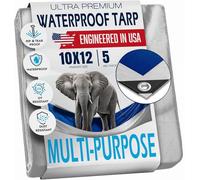 10 'ft x 12' ft all-purpose TARP - impermeabile - resistente agli strappi - resistente alla muffa (blu/argento)