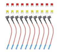 10 fusibili per auto con 10 AMP 20 A, standard a basso profilo, adattatore per montaggio a scatto