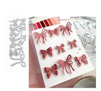 10 fustelle in metallo a forma di fiocco a fiore, con scritta Merry Christams Bowtie Package, fustelle da taglio, stencil fai da te per scrapbooking, decorazioni in rilievo su carta, scrapbooking,