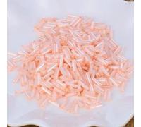 10 g/200 pezzi, dimensioni 2 * 6 mm, perline di vetro ceco con anima in argento colorato, per distanziatori, creazione di gioielli, accessori per cucire indumenti, colore: carne brillante