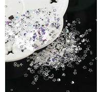 10 g/lotto di paillettes per unghie in, a forma di cuore, a forma di stella, a forma di fiocco di prugna, per nail art, manicure, decorazioni per matrimoni, coriandoli, effetto flash intenso,