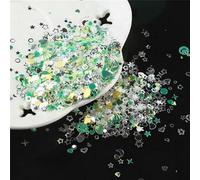 10 g/lotto di paillettes per unghie in, misti, a forma di cuore, a forma di stella, a forma di fiocco di prugna, per nail art, manicure, decorazioni per matrimoni, coriandoli, JG Green Highfl