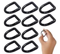 10 ganci a molla ovali, in lega, con molla di rilascio, moschettone, nero, clip a moschettone per portachiavi fai da te
