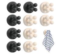 10 ganci a quattro gambe, porta spazzolino, porta spazzolino da parete, gancio autoadesivo, organizer per spazzolino, porta rasoio da bagno, staffa a parete