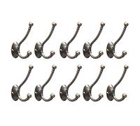 10 ganci appendiabiti antichi su e giù a doppio gancio europeo per cappelli, resistenti, con viti, staffa di supporto per bandiera per casa