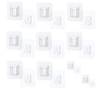 10 Ganci Autoadesivi Trasparenti Extra Forti - Supportano 10 kg - Senza Forare - Ideale per Cucina, Bagno, Vetro, Piastrelle - Rimovibili Senza Residui - Adesivi a Doppia Faccia per Pareti, Soffitti,