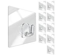 10 ganci Command resistenti, impermeabili, in acrilico, autoadesivi, per pareti, senza danni, per appendere cappotti, asciugamani, chiavi, in cucina, bagno, ufficio