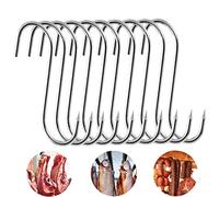 10 ganci da macellaio da 15 cm, in acciaio inox, da cucina, con estremità a punta, robusti e durevoli per affumicare, lavorazione della carne, barbecue