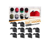 10 ganci da parete neri per cappelli, supporto adesivo per cappelli da baseball senza punzonatura, per soggiorno, camera da letto