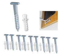 10 ganci di sicurezza a T per appendere quadri con tubi di espansione, ganci antifurto per appendere quadri artistici a prova di terremoti, hardware di bloccaggio per opere d'arte e cornici, chiodi