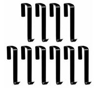 10 ganci per porta, robusti ganci in metallo a forma di Z per appendere ganci in metallo per appendere, asciugamani, vestiti, borse, cubicoli, bagni per porte spesse 4.5cm (nero)