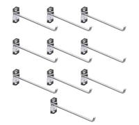 10 ganci per scaffali da supermercato, resistenti, con foro quadrato, ganci in metallo, per supermercati, garage, vendita al dettaglio (200 mm)