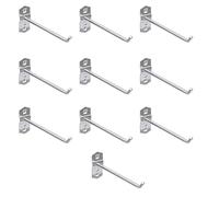 10 ganci per scaffali da supermercato, resistenti, con foro quadrato, ganci in metallo, per supermercati, garage, vendita al dettaglio (150 mm)